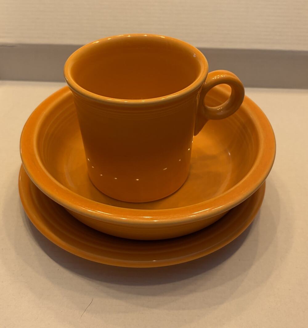 Fiesta Ware Tangerine Place Setting (3 Pieces) EUC Retired